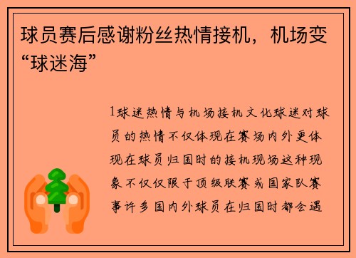 球员赛后感谢粉丝热情接机，机场变“球迷海”